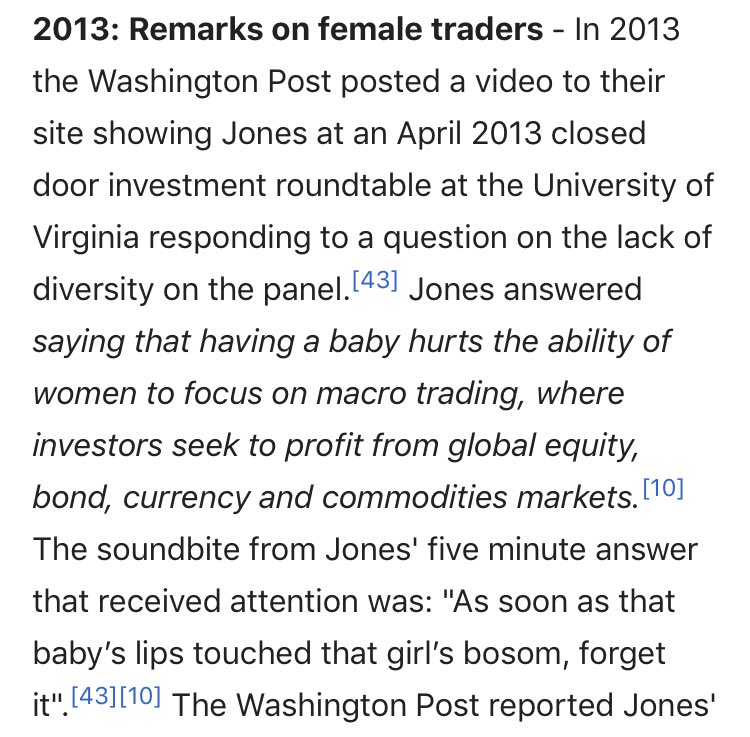 40/ PAUL TUDOR JONESWrote “I love you” to H. Weinstein, DURING the controversy, member of his BoDKeeps buying up copies of an ‘87 documentary on him for unknown reasons Anons should look into thisCraps on female traders who have babiesAgain: “I LOVE YOU” TO HW