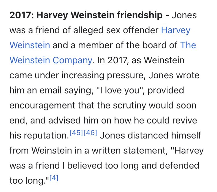 40/ PAUL TUDOR JONESWrote “I love you” to H. Weinstein, DURING the controversy, member of his BoDKeeps buying up copies of an ‘87 documentary on him for unknown reasons Anons should look into thisCraps on female traders who have babiesAgain: “I LOVE YOU” TO HW