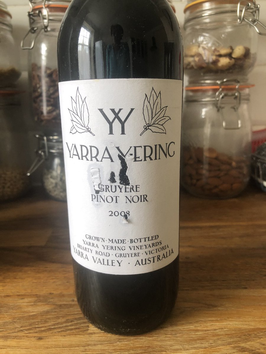 mrssuecharles's tweet photo. Just opened this #YarraYering Pinot 2008: cellar notes said best drunk by 2016. In these COVID-19 times I thought better drink it before it or I go bad! Mood-enhancing delicious! None for sale online and they don’t make it anymore.
I could be drinking the very last bottle?! 🍷 https://t.co/dx6myJtZfA