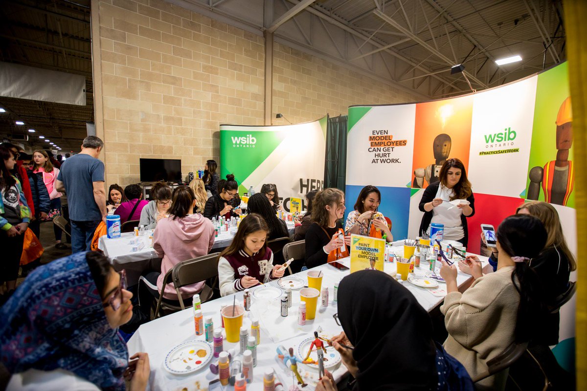 WSIB's tweet image. Throwback to the fun memories we had at @skillsontario last year, talking to students about the importance of young worker health and safety. Remember to always  #PracticeSafeWork!