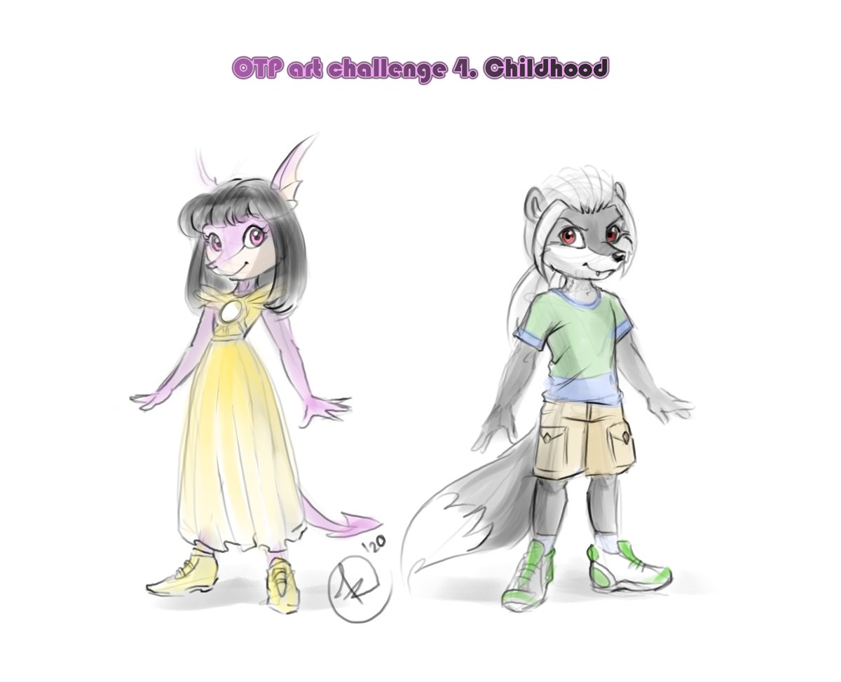 RayFlamer's tweet photo. Ray and Dareus, childhood. #furry #child #dragon #skunk #dareus #ray_flamer https://t.co/8DSDzMcExC