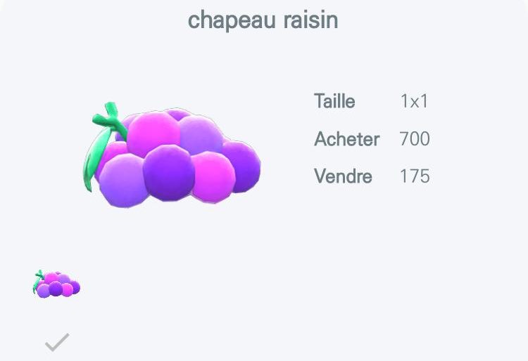 Bonsoir ! Je cherche à obtenir le sol terre (apriori obtenu auprès de Sarah) et une étagère en fer.(pas spécialement le plan, même si c’est mieux 😅) ! Je cherche aussi des chapeaux raisins 🍇 ! Merci pour votre aide ! #ACNH #ACNHEntraide #AnimalCrossingNewHorizons