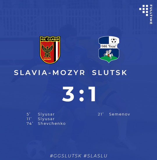 VysshayaF's tweet photo. Fin des matchs de ce vendredi ! Victoire 3-1 du @fcslaviaby face au @SlutskSfc ! Match nul 3-3 dans un match très intéressant entre @SmolevichiUk et le @dynamobrest !⚽️🇧🇾 https://t.co/6lsJT07IbF