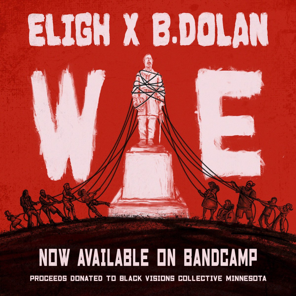 New single for #BandcampFriday. Me + @eligh = WE. Artwork by @DamnSelene. 100% proceeds headed to @BlackVisionsMN. Shout to @Bandcamp! bdolan.bandcamp.com/track/we