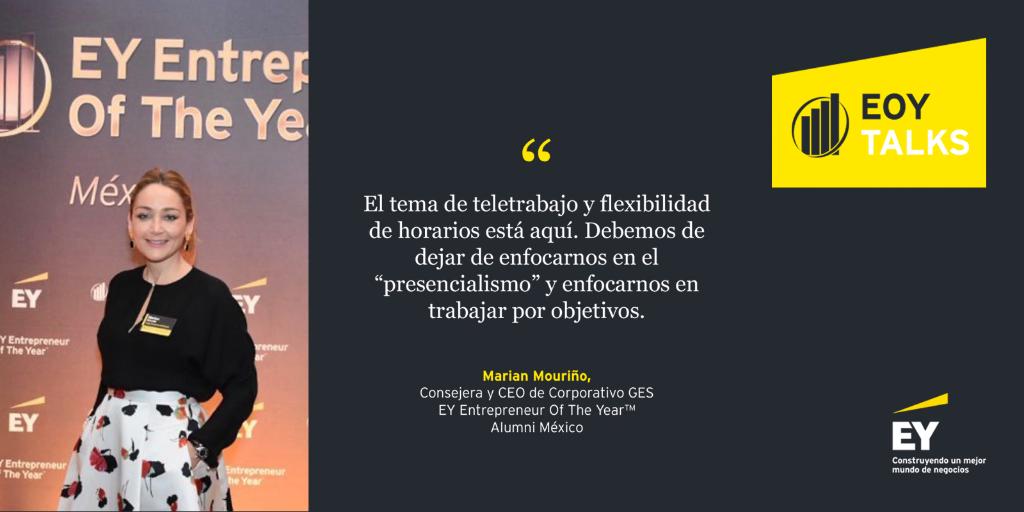 EYMexico's tweet photo. En nuestras pláticas con emprendedores #EOYTalks coinciden que el home office llegó para quedarse. Conoce lo que @mmourino, consejera y CEO de Corporativo GES e EOY Alumni México, opina al respecto. https://t.co/vjuQZidbAe https://t.co/ewBLLolK7q