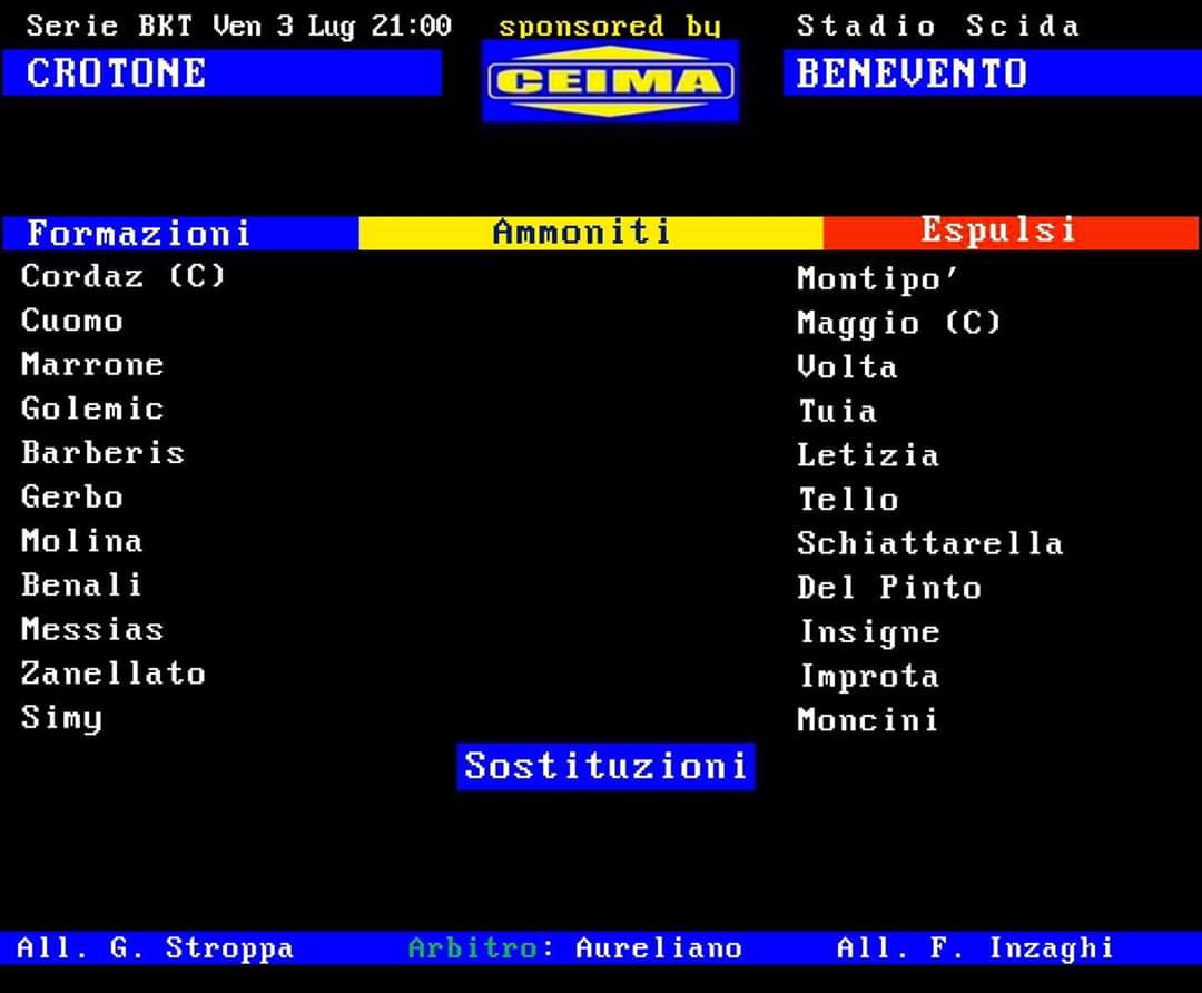 BeneventoCalcio's tweet photo. Le formazioni ufficiali, la #Strega tra poco in campo! #crotonebenevento #SerieB #forzastrega https://t.co/xn9N3lqXHk
