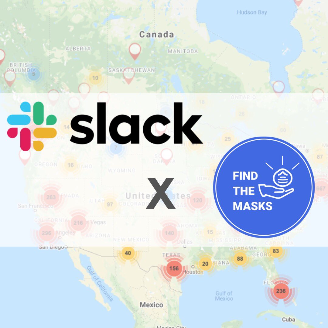 A huge thanks to <a href="/SlackHQ/">Slack</a> who have supported us with donations of premium features on their platform! We can stay coordinated as this essential tool lets us connect, plan, create, &amp; communicate #FindTheMask efforts across our global community &amp; partner organizations✨ #dreamteam