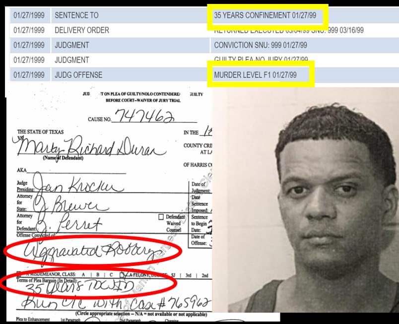 Felon, Marty Duran, was on parole for two 35yr prison sentences for Murder &amp; Agg. Robbery when he was arrested on 7/2 for 1st Degree Possession w/Intent to Deliver Meth 4-200 grams. He violated parole but was given a bond.
#HarrisCountyDeservesBetter #deerparkpolicedepartment
