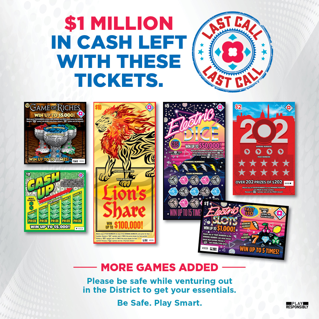 DCLottery's tweet photo. Don't miss this call!!! There is over $1 million in cash left to claim and you could claim it today! #DCLastCall. https://t.co/dOcXa9eLcw