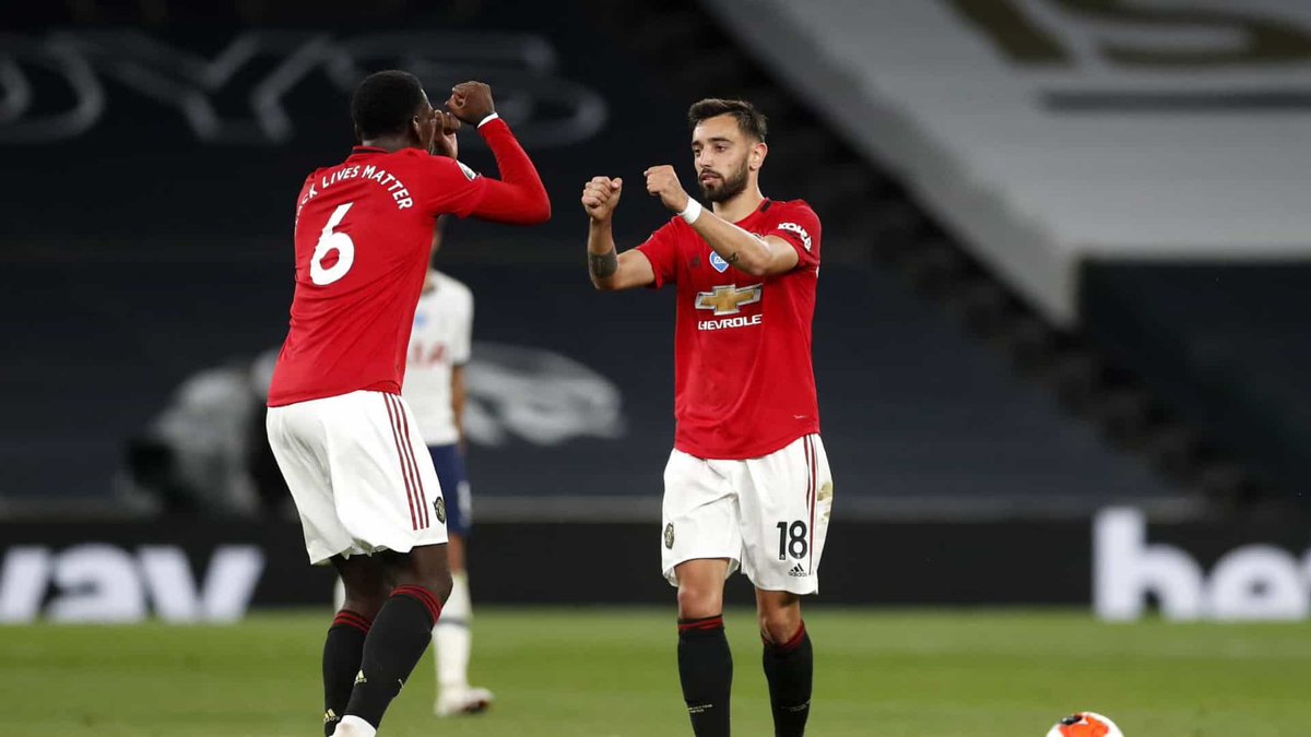 Segundo o @MirrorFootball, Bruno Fernandes e Pogba lesionaram-se após terem chocado no treino