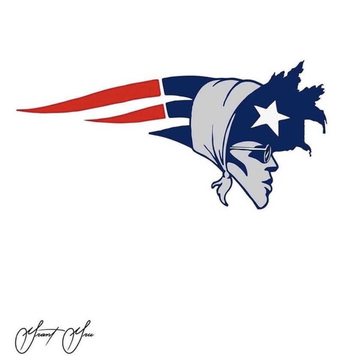 theScore's tweet photo. New Pats logo? 💯

(🎨: IG/grant.gru) https://t.co/em1ResYnuO