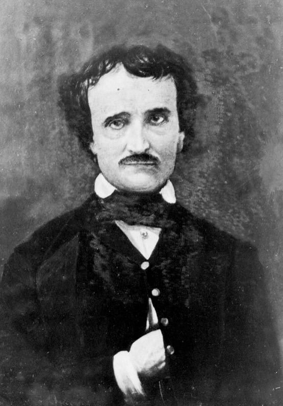 ...macabre fiction, creator of the detective story, editor of the Richmond-based arts journal The Southern Literary Messenger for many years, Poe should be seated at a desk, writing — perhaps with a raven perched nearby.