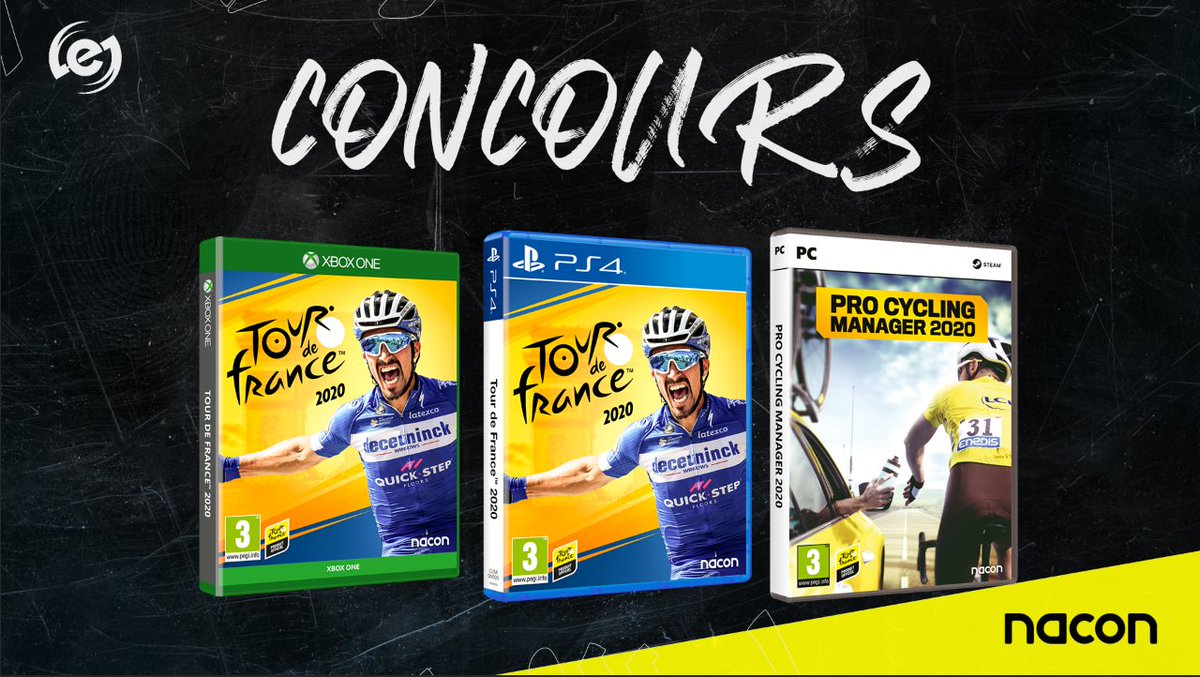 #eTDF 

Premier 🎁

RT + Follow <a href="/Exalty_FR/">Exalty</a> et <a href="/NaconFR/">Nacon France</a> pour remporter le jeu de votre choix !

🥇 Pro Cycling Manager PC
🥈 Tour de France PS4
🥉 Tour de France XBOX ONE

#concours #giveaway
