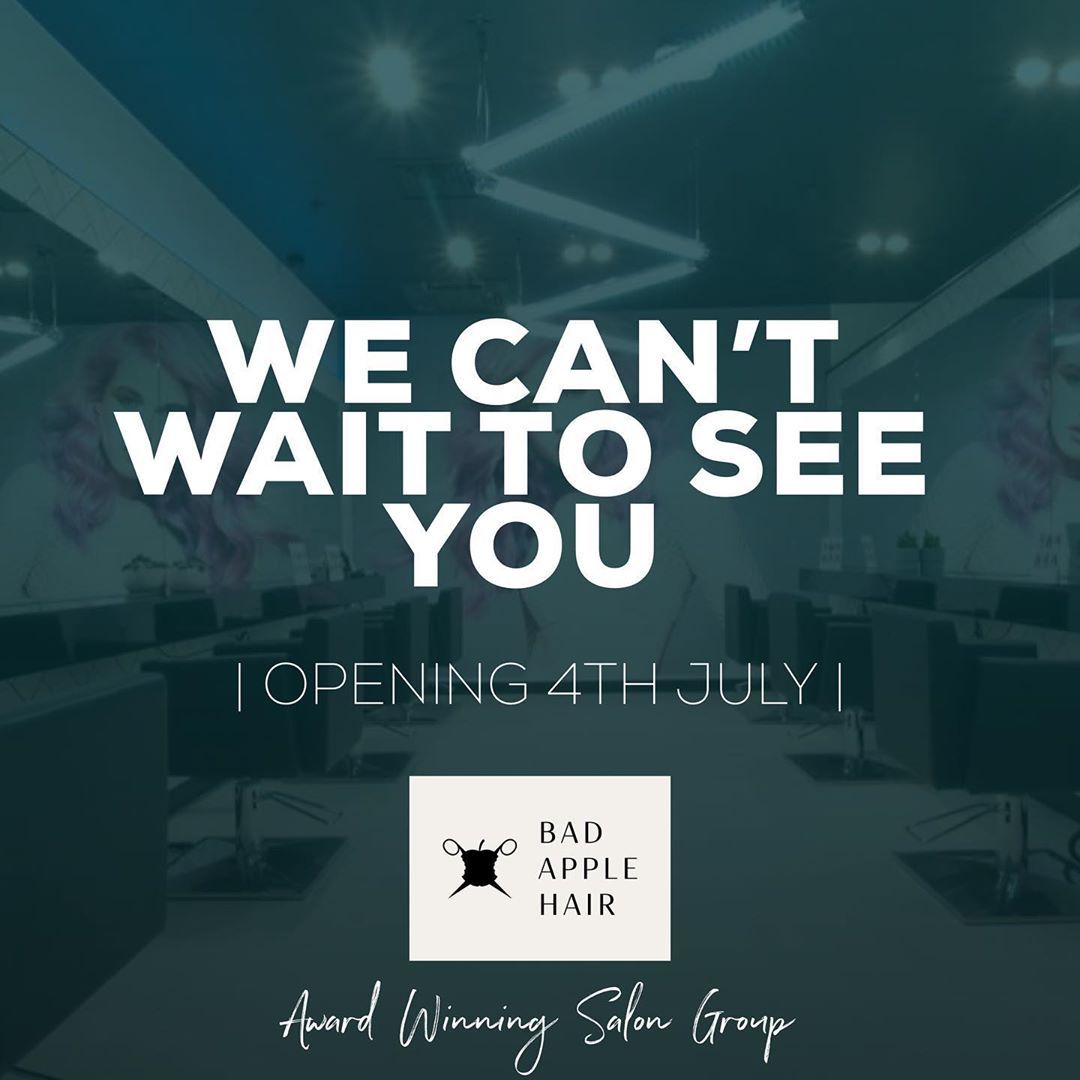 BellCourtLife's tweet photo. As we mentioned earlier today, 4th July is a big day for us here at Bell Court with a number of more businesses reopening. Joining them is @badapplehair award winning hair salon. They'll be taking bookings online via https://t.co/a5F5lMulmU so be sure to get your appointments in! https://t.co/GteTdmt8mX