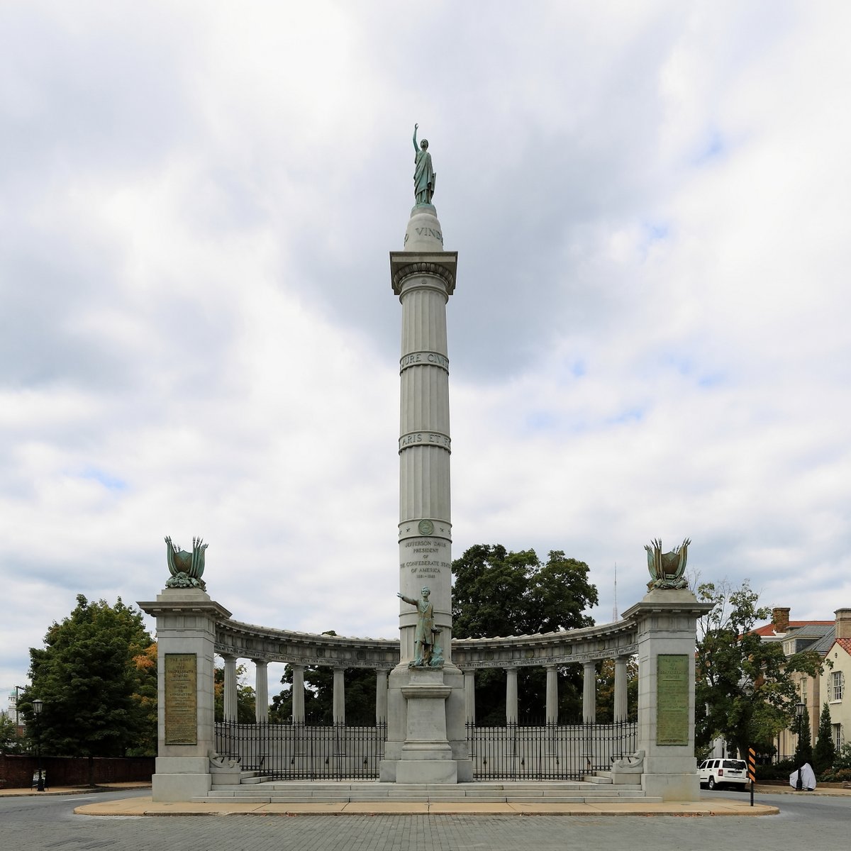 Just imagine with me how fine it would be to have a statue or "Mr. Bojangles" dancing down the steps of this tagged memorial. Mr. Bill Robinson, Richmonder, born during "Reconstruction," free and successful and famous forever, dancing on the grave of the Confederate States.