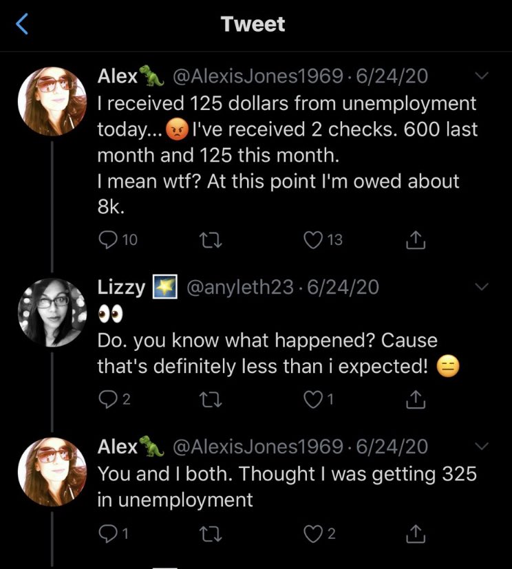 Second. You are contradicting yourself an awful lot through your own tweets. Have you gotten $700+ for unemployment or only $250? Can’t even keep those lies straight...STOP LYING.