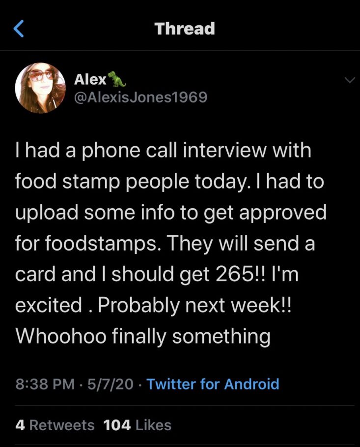 Alexis is on foodstamps but still subscribes to meal delivery kits? This shit is expensive, folks. Why are you spending that kind of money if you can’t even meet rent? And eating out at expensive restaurants?