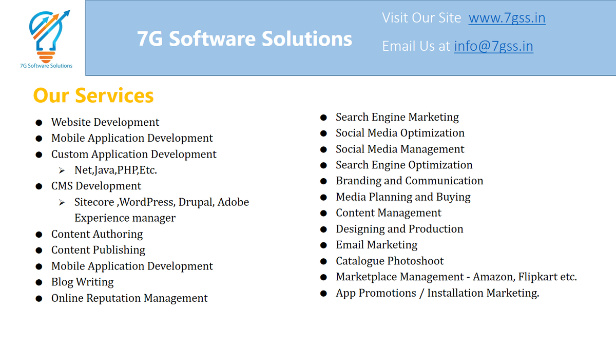 7gSoftware's tweet photo. 7G Software Solution is the One-Stop Solution for All Your Digital, SEO, Development, Online Marketing Needs.

We are a multi-disciplinary Digital Gurus with a can-do attitude. We have an experienced, Qualified, Dedicated team to serve all your digital needs. https://t.co/RalmcspqzV
