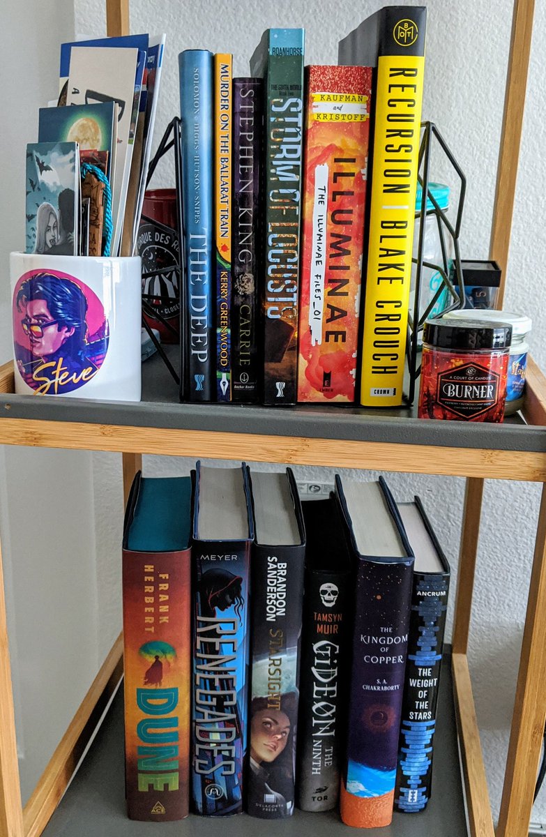 bookp0int's tweet photo. 📚✨ My potential July TBR, including books for @TomeInfinity, @TheReadingRush, and @BeccasBookopoly. 🌌🌠🛸👾 https://t.co/B7eu1SvTBb