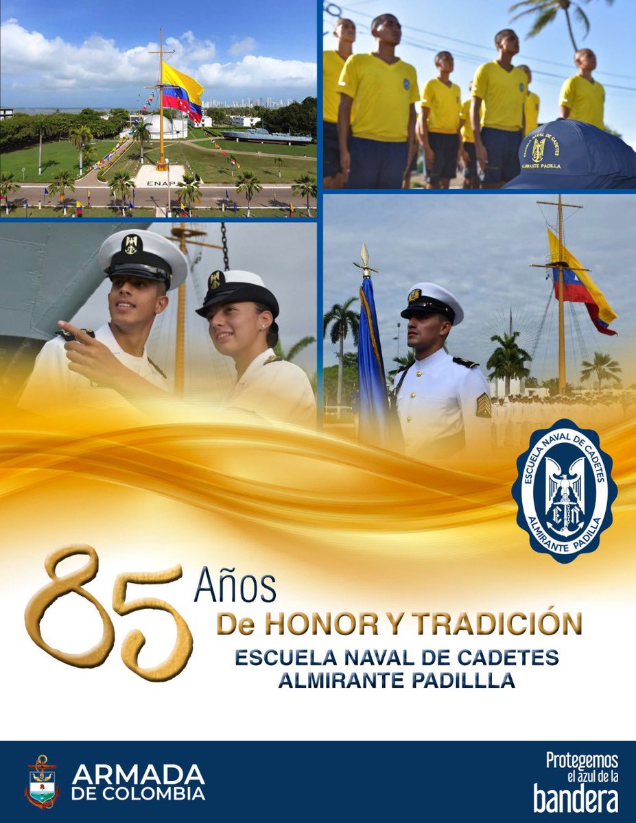 COMANDANTE_ARC's tweet image. Hoy es un día muy especial, se conmemora un aniversario más del Alma Mater de la Oficialidad de la Armada Nacional,  nuestra Escuela Naval de Cadetes "Almirante Padilla", 85 años formando a los líderes de la Institución Naval. Felicitaciones a todos sus tripulantes.