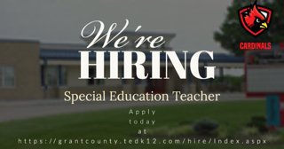DREGC_Principal's tweet photo. We currently have an opening for a Special Education Teacher at @DRECardinals!  If interested, please apply at https://t.co/7F3tUpgkok. https://t.co/AOaDEjckPC
