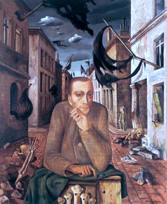 Felix’s brother, sister-in-law & niece were murdered in Auschwitz too. Felka was murdered the day she arrived there with Felix. All we have left of Nussbaum & his family is his deeply powerful art. He painted the authentic experience & emotion of a man in extremis.