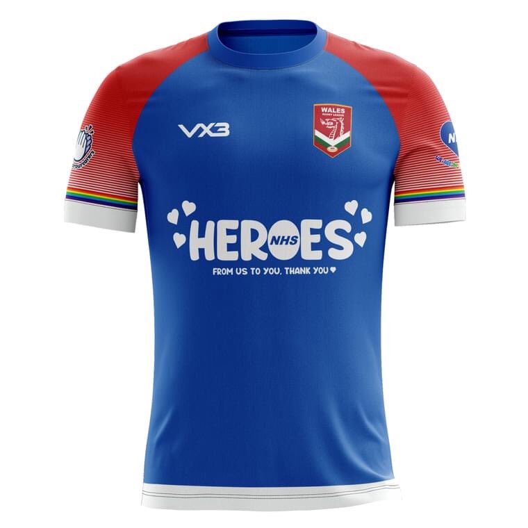 KearGareth's tweet photo. After a huge response... and a high level pow wow with @VX3apparel  big wigs, the @WalesRugbyL NHS shirts are coming back... one last time for a limited run... when they’re gone that’s it... online Monday! #ThankYouNHS #FutureIsBright https://t.co/2HRIHTOTss
