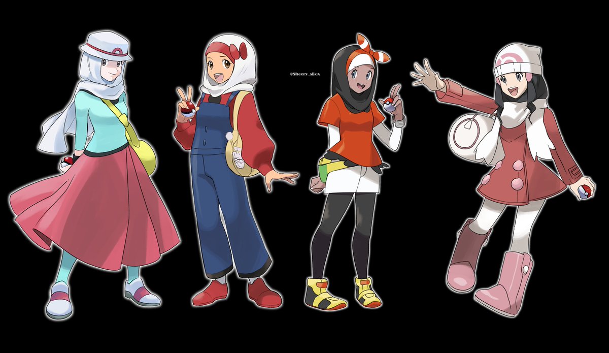 Sheerup_Box's tweet photo. Pokemon girls protag as hijabis ! #pokemon https://t.co/Bj61qmZe9I