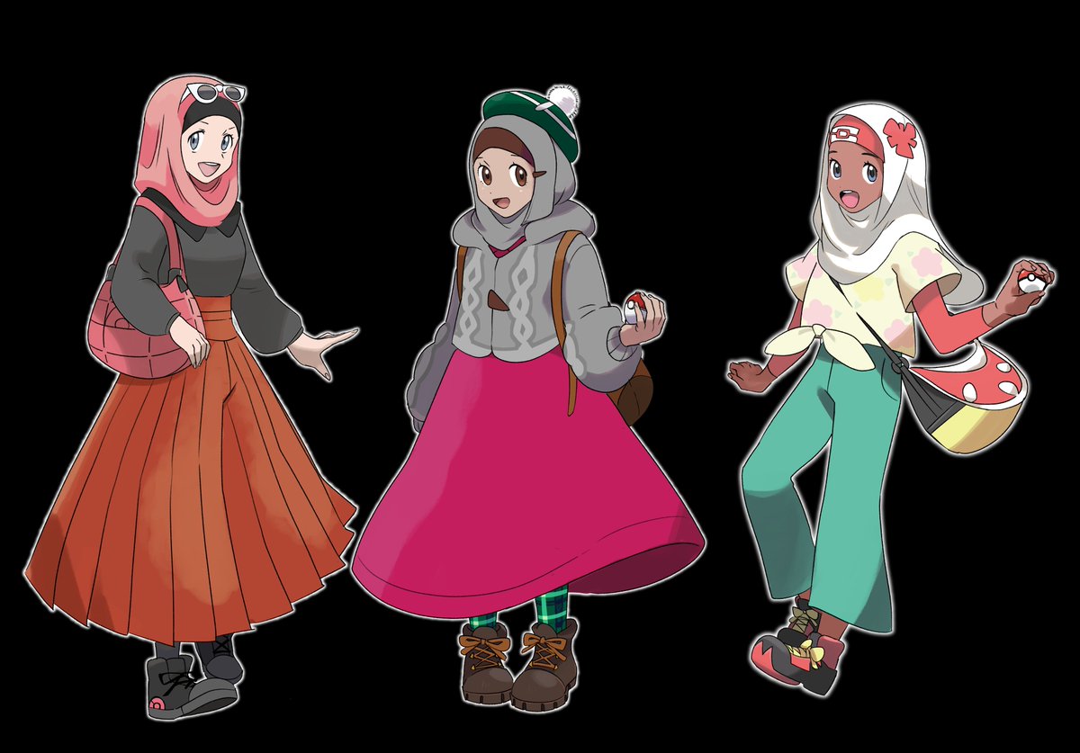 Sheerup_Box's tweet photo. Pokemon girls protag as hijabis ! #pokemon https://t.co/Bj61qmZe9I
