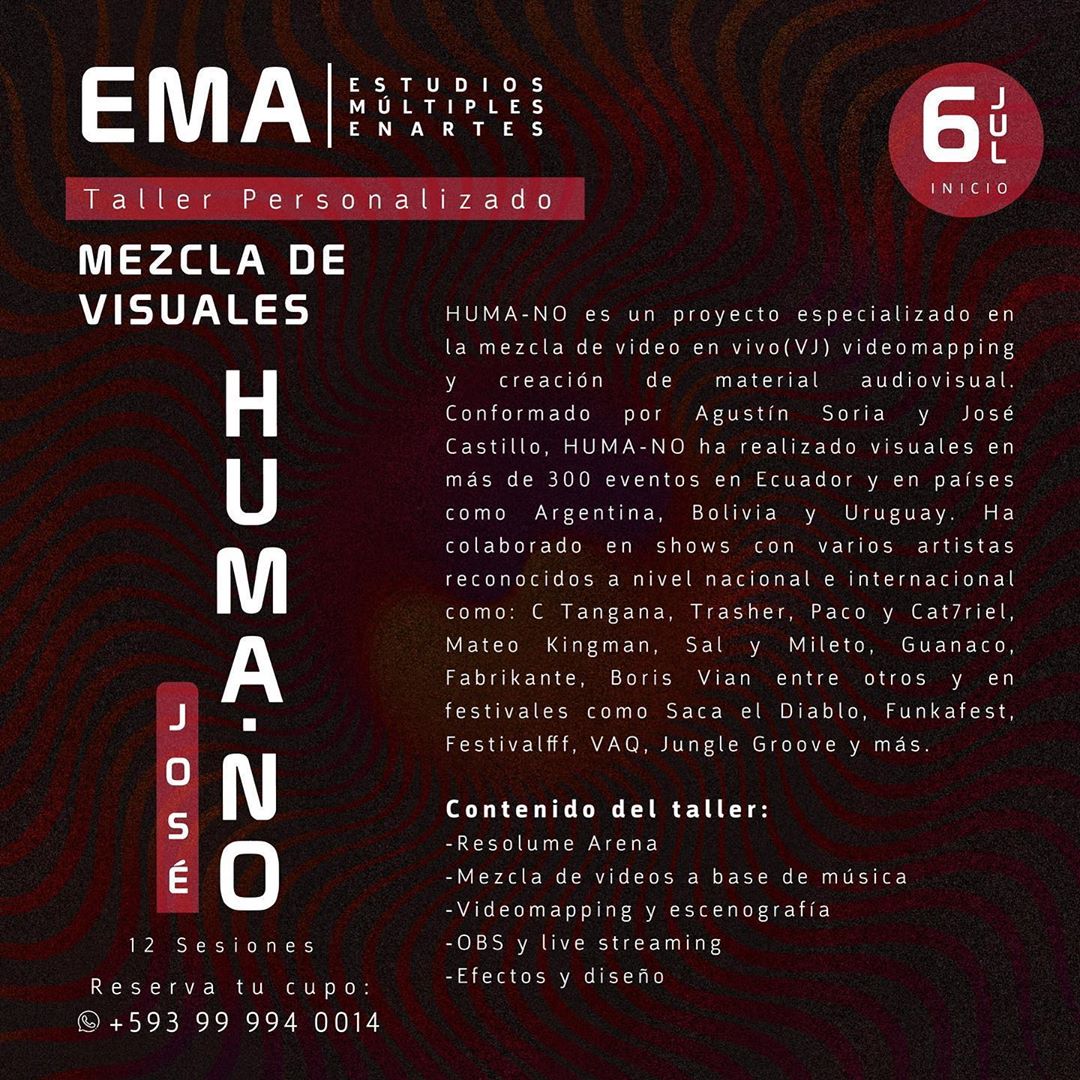 A través de 12 clases aprenderás:
✅Manejo de Software Resolume Arena
✅Composición, videomapping y escenografía
✅OBS y live streaming
✅Efectos y diseño