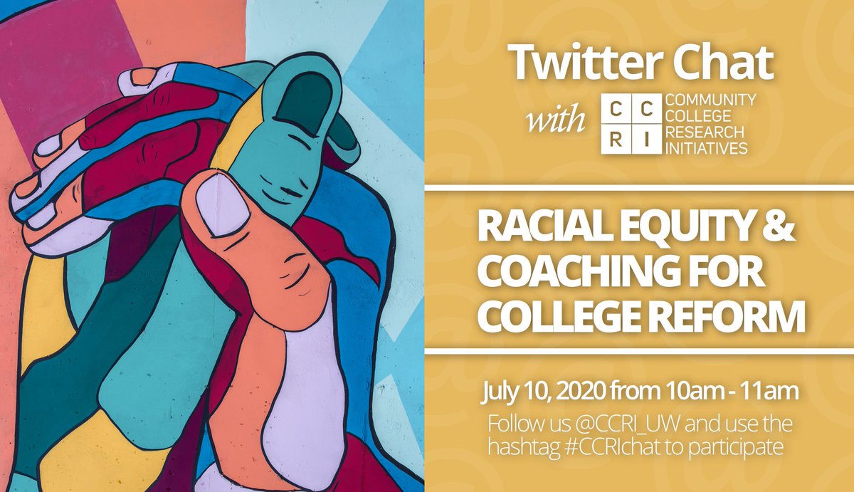 CCRI_UW's tweet image. One week away! Join us for another morning #CCRIchat 🤩 If this is your first time participating in a Twitter chat check out our website&apos;s News and Updates section for directions. We&apos;ll also post morning of! #Equity #CollegeReform #CommunityCollege #Research #Coaching