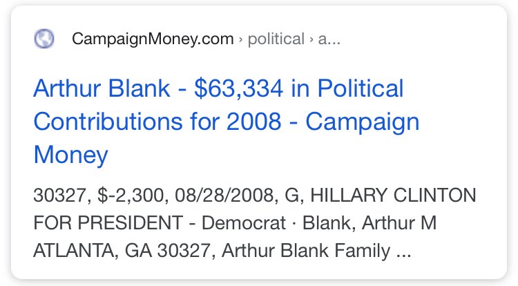 42/ ARTHUR BLANKCo-Founder of Home DepotThe opposite of his HD co-founder Bernie Marcus (#39), Blank gave the most of any NFL owner to [BO] & mocked Kraft for his support of TrumpAlso HRC donorNot much else I found with basic searches