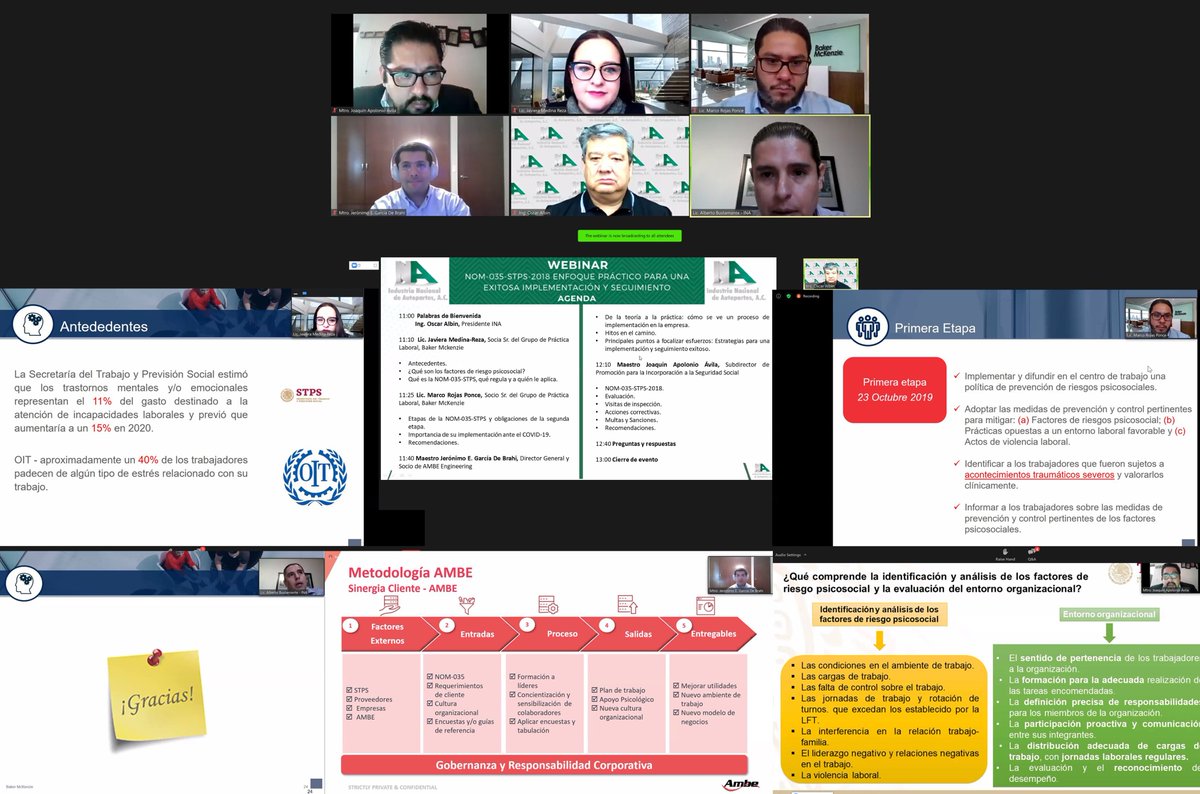 AMBE_Eng's tweet photo. Excellent session today with more than1000 participants with a great organization by @inaoficialmx on #NOM035 &amp; the focus on our teams #Wellbeing &amp; #MentalHealth; in which @JeronimoGDB shared @AMBE_Eng approach, developed by our experts to accompany our customers in this process. https://t.co/6yW9XJxMNa