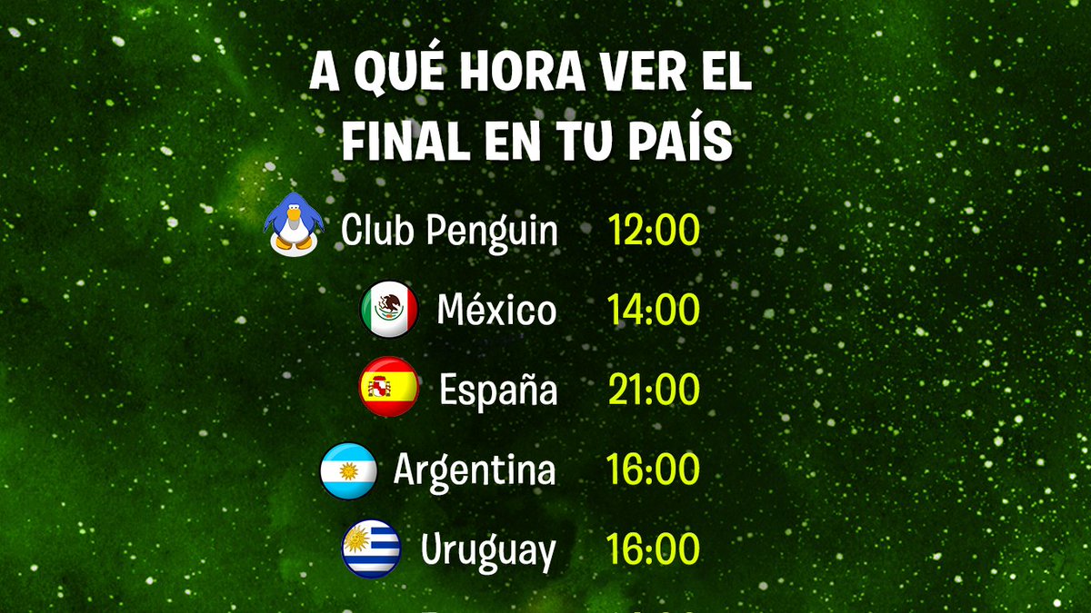 CPTonight's tweet photo. Les compartimos los horarios oficiales para que no te pierdas la película en vivo! 🌍⌚️

Si no está tu país aquí nos puedes comentar y te ponemos tu hora! 🐧

#ClubPenguin #CPTonight https://t.co/b9UnKLzvKr