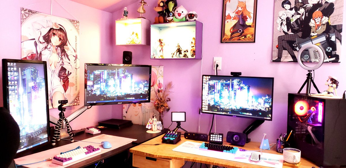 Space_CasePlays's tweet photo. My daily view. Gonna add plants soon. #battlestation #mechanicalkeyboard #anime #otaku https://t.co/s6fPJGvP8U