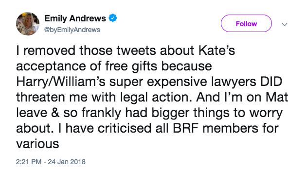 And I will never forget how the palace staff has the time and energy to debunk rumors about a certain heir's wife getting work done or receiving freebies but never seemed to be able to do the same for the Sussexs when they were getting death threats left and right.