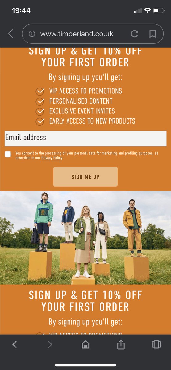 iamaname's tweet photo. @Timberland this will stop quite a few people purchasing as on mobile there is no way out of it https://t.co/GWYAJhfE36
