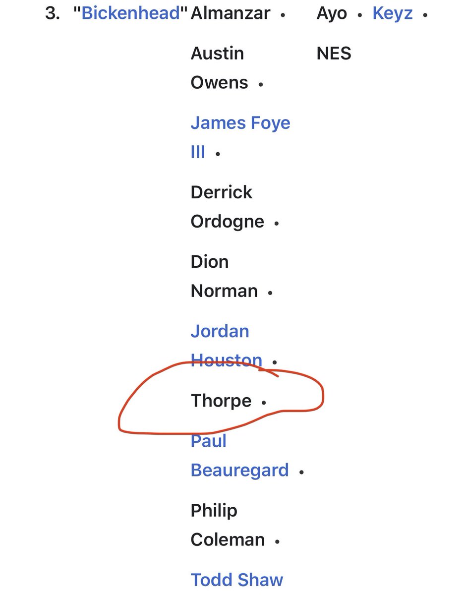 Side Fact: Pardison (Thorpe) writing credits cont