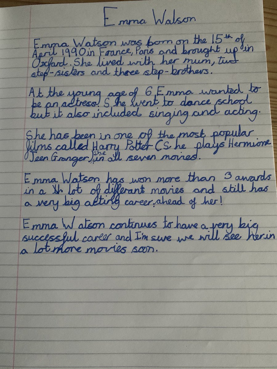sarahhutch0207's tweet photo. Very proud of Freya! She has worked so hard and has created her biography today 😊 #ONAY5ENG #MrsBarr #MrsBlake #MrEmmerson @LiamEmmerson4 @OakNational https://t.co/fsxPn4Hof1