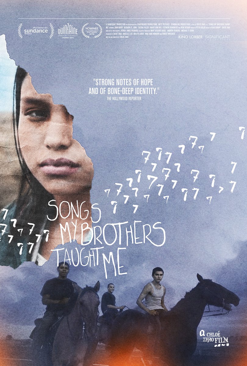 Songs My Brothers Taught Me. 2015. D: Chloé Zhao
Powerful story of a brother & sister on different paths rediscovering the meaning of home
Find where it’s streaming at letterboxd.com/film/songs-my-…
@jashaunsj2 John Reddy @BedardIrene #MonthlyMovieSeries #PortraitsOfAmerica