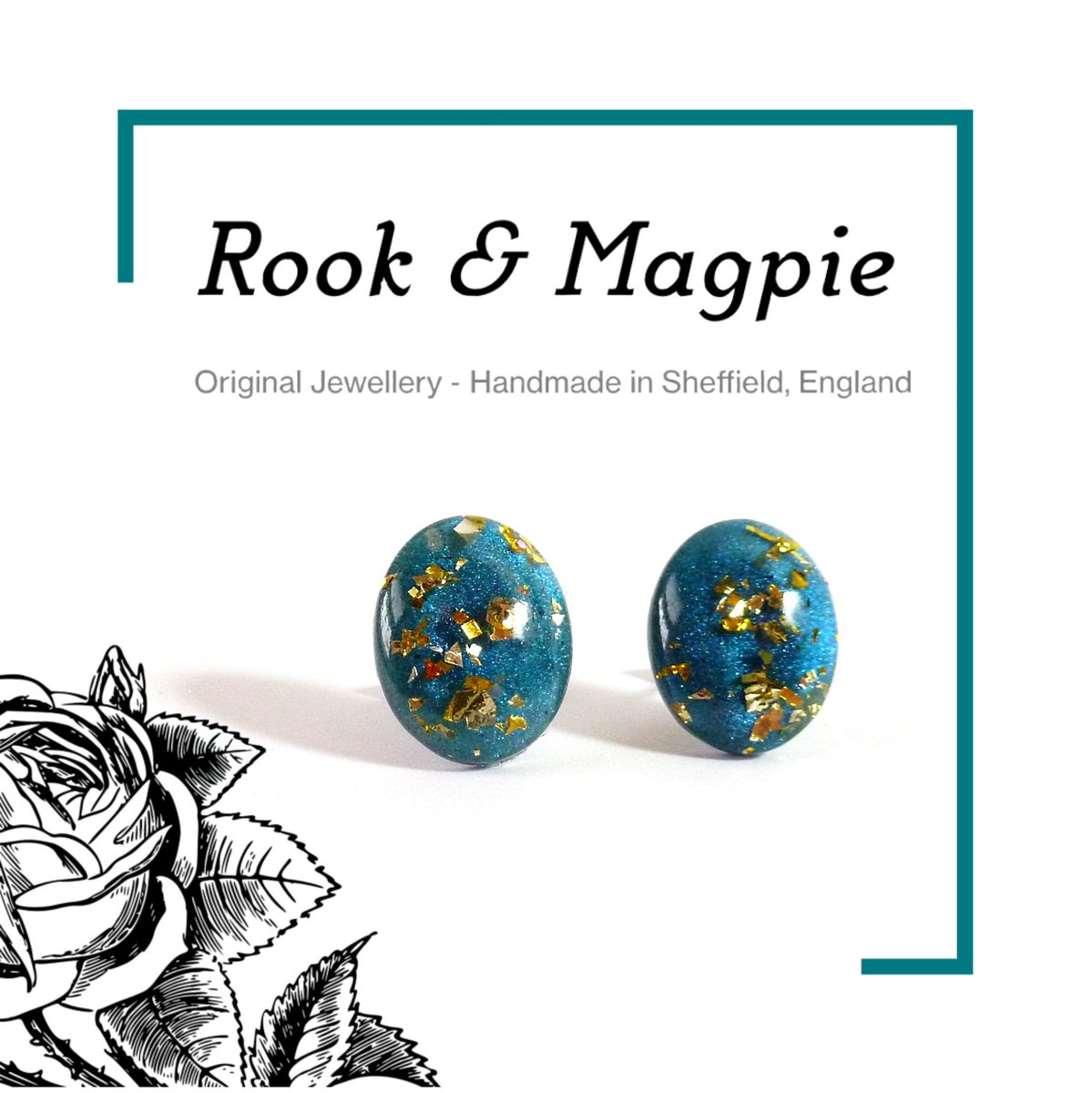 Rook_Magpie's tweet photo. Blue oval studs with gold flakes - polished resin for a superior look. Steel posts and butterfly backs
#resinjewellery #artisan #handmadeinSheffield #contemporaryearrings #shopEtsyUK https://t.co/nP99pkQeSc