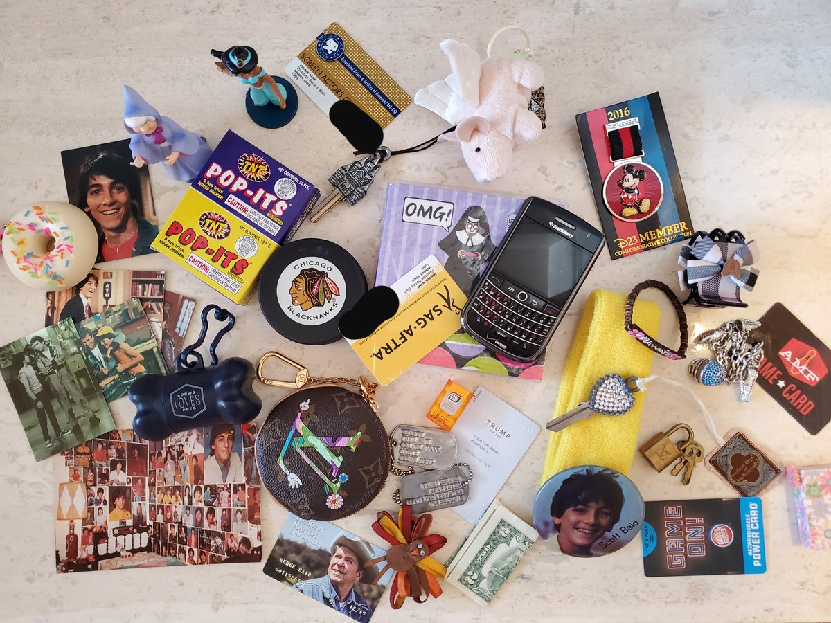  Chachi post earlier this year showing items in his junk drawer, and stating Mrs. Baio found VP presidential cufflinks given to him by George Bush. Main photo I see Disney, 23, Expiration dates blacked out on Renee's SAG cards...wonder why?  #SymbolismWillBeTheirDownFall
