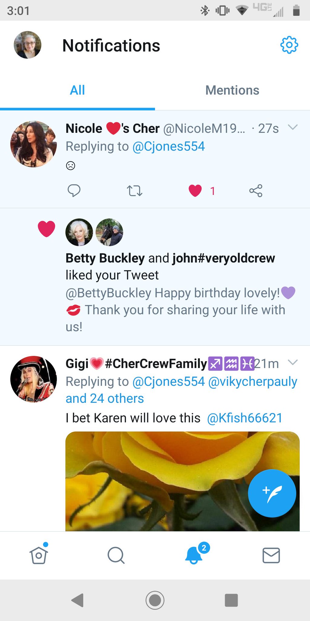 So happy that the Betty Buckley liked that I wished her a happy birthday .   
