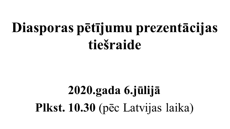 ludmpc's tweet photo. 2020. gada 6. jūlijā plkst. 10.30 Latvijas Republikas Ārlietu ministrija sadarbībā ar Latvijas Universitātes Diasporas un migrācijas pētījumu centru prezentēs jaunākos diasporas pētījumus. Vairāk: https://t.co/R3ERQHC4HV https://t.co/ow3I267Pxa