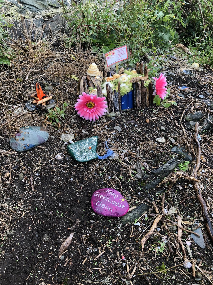 e_mceneaney's tweet photo. Back in my #happyplace in lovely GREENCASTLE Donegal. Dreamt of this during lockdown. Local children have created a magical experience on the lovely shore walk. Reminding us adults to keep our environment clean. Let’s keep #SocialDistancing #HandHygiene #CATCHITKILLITBINIT going https://t.co/4TLcQsxhpM