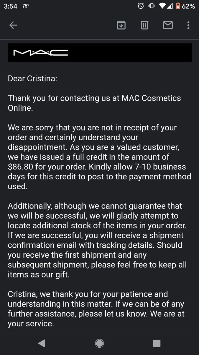 xtinamaromusic's tweet photo. @MACcosmetics @MACcosmetics it's been more than a week and I still haven't received a refund. I also haven't received the lost package or a package replacement. Please do better and fix this like your team said they would! #dissapointed #fail #mac #selenamac #macselena https://t.co/W922GtWBdu