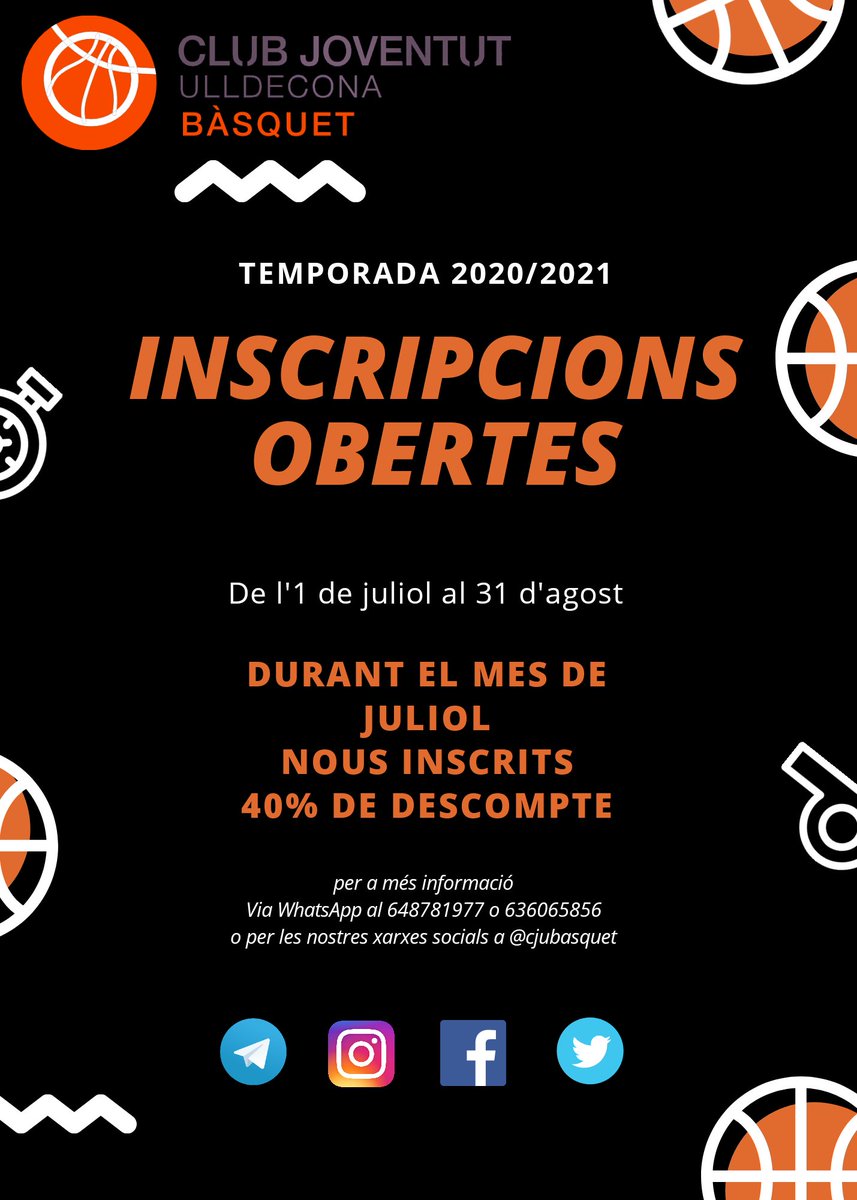 Obrim inscripcions per a la nova temporada! Durant el mes de juliol, descompte al preu d'inscripció! Si estàs interessat o interessada posa't en contacte amb nosaltres!