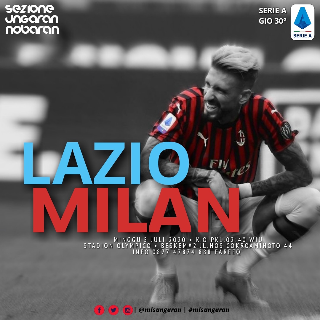 When weekend come...❤🖤
Serie A Giornata 30° | Lazio x Milan
Minggu, 5 July 2020•K.O. Pkl.02:45 WIU
Beskem 2 Jl.HOS Cokroaminoto No.44 ( Rumah Sdr.Deny ).
Info : 087747874888 Fareeq
cc.<a href="/MilanistiOrId/">Milanisti Indonesia</a> | <a href="/MI_JatengDIY/">Milanisti Jateng-DIY</a> | <a href="/InfoULGAD/">ultras gadungan</a> 
#NobarLagi #LazioMilan #MIsUngaran #ForzaMilan
