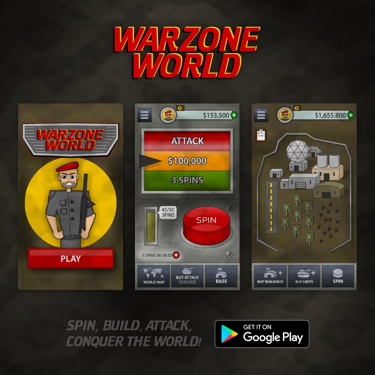 VoidkillerGames's tweet photo. What do you get when you cross RedAlert with PirateKings or Slots? Warzone World! 
Get it on Google Play: https://t.co/0PbLEtEhP3

#indiegame #indiegames #SOMETHINGNEW #CasualGames #AndroidGame #piratekings #coinmaster #SlotsGame #Warzone #commandandconquer #freegames #mobilegame https://t.co/og5u0l5gPl