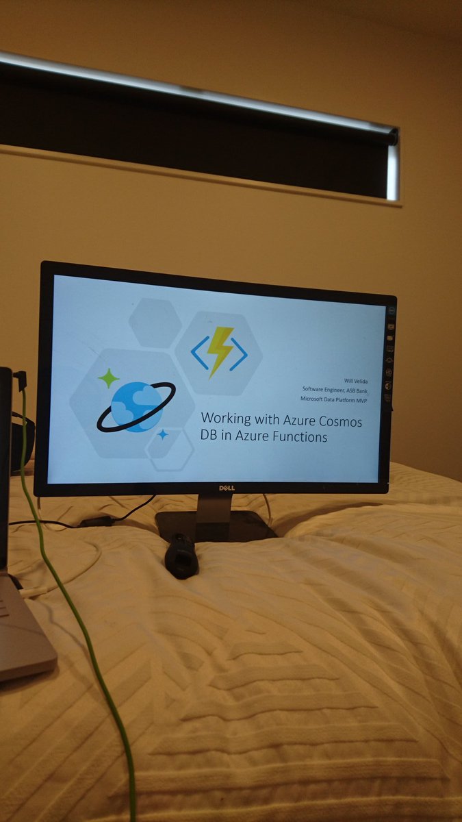 Getting ready to rock it at #Azure #365Saturday talking about <a href="/AzureFunctions/">Azure Functions</a> and <a href="/AzureCosmosDB/">Azure Cosmos DB</a>! You can catch the live stream here: youtu.be/Gko6rmxVE1A